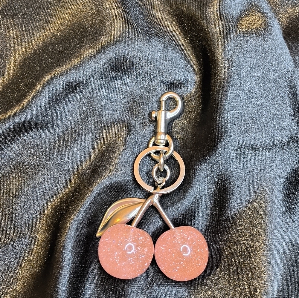 Pink Cherry Bag Charm - Picture 3 of 3